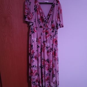 Pink floral dress